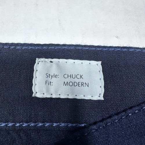 $205 New BRAX Chuck Men's Size 33x34 Casual Modern Fit Navy Stretch Linen Pants - Picture 6 of 9