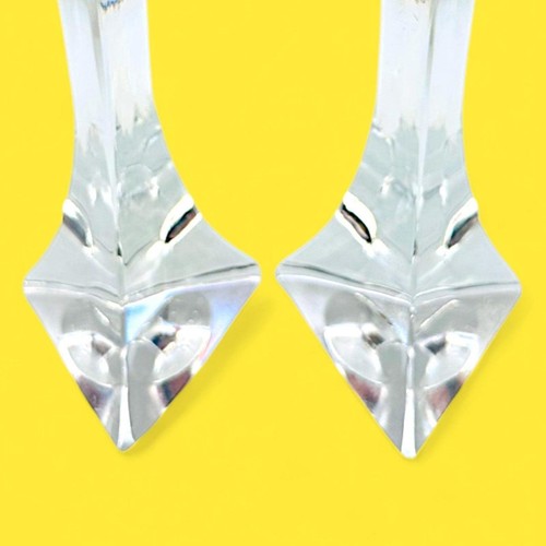 Vintage Thomas Webb Crystal Candlesticks – Triangular British Glass Pair - Picture 6 of 8