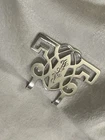 Antique Lunt Sterling Napkin Clip #66 Mono ‘WLV’ Pierced