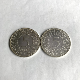 2 mal 5 D Mark Silberadler 1972 G/1974 F 22 2gr.Silber