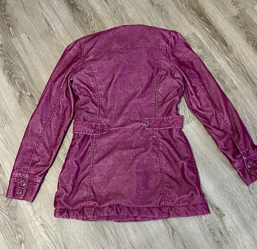 Chaqueta Roxy Y2K Ciruela Con Capucha Pana Utilidad Mediana Forrada Con Franela Acolchada - Imagen 7 de 9