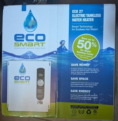 EcoSmart ECO 27 240V Electric Tankless Water Heater, Digital Control, Copper