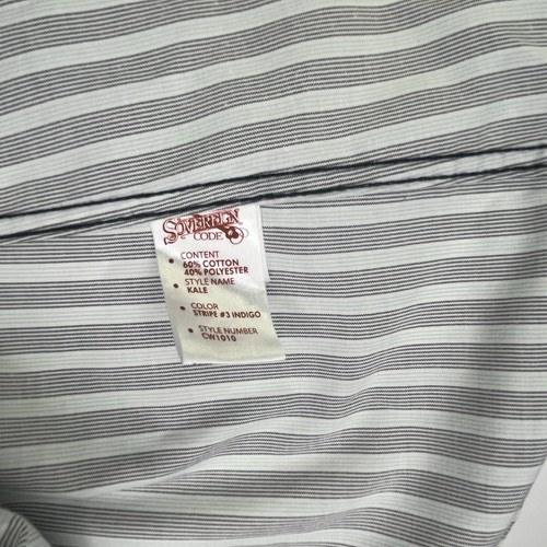 Sovereign Code Button Up Shirt Men's M Woven Pleasure Grey Stripe Craig Style - Picture 8 of 11