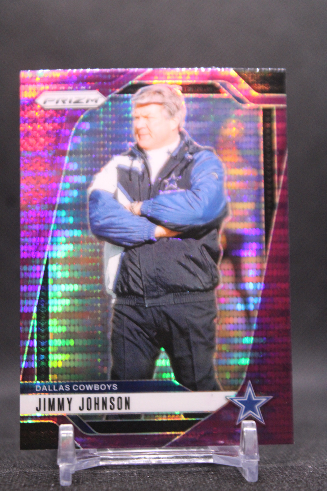 Jimmy Johnson #82 2024 Panini Prizm Purple Pulsar Dallas Cowboys