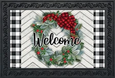 Briarwood Lane Winter Wreath Welcome Doormat