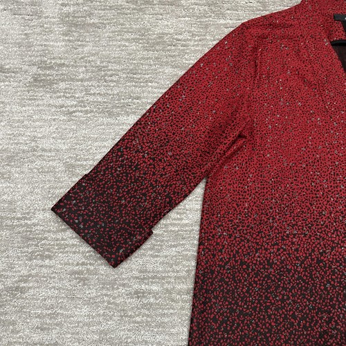 Ali Miles Jacket Womens XL Red Black Metallic Button Front Cardigan Blazer Top - Picture 4 of 14