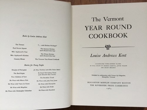 Vermont Year Round Cookbook LOUISE ANDREWS KENT Mrs Appleyard’s Kitchen HCDJ - Imagen 4 de 10