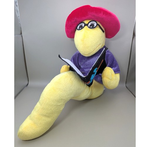 Yellow Bookworm Stuffed Plush It's Reading Time Teacher Librarian - 16" - Picture 2 of 12