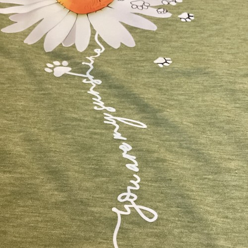t shirt margherita verde You Are My Sunshine Dog Paw Prints - Medium nuova - Foto 6 di 8