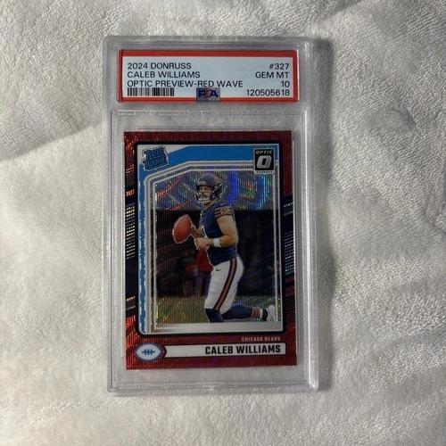 2024 Panini Donruss Caleb Williams #327 Optic Preview Red Wave Prizm PSA 10