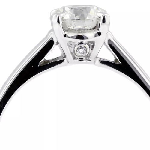 14K White Gold Engagement Ring Classic 1.40 Carat Round Lab-Grown Diamond E VS1 - Picture 15 of 22