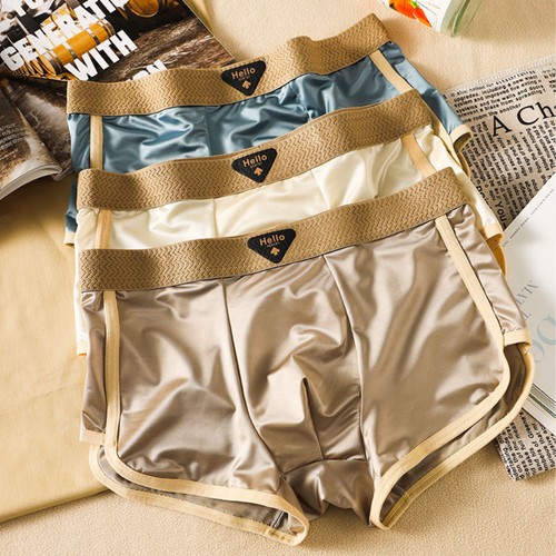 Herren Kunstseide Satin Boxer Unterwäsche Shorts Slip Retro Weich Unterhose - Bild 3 von 14