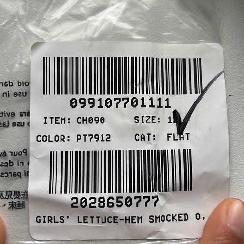 J Crew Crewcuts Multicolor Girls' lettuce-hem smocked one-piece swimsuit 12 Size - Picture 4 of 4