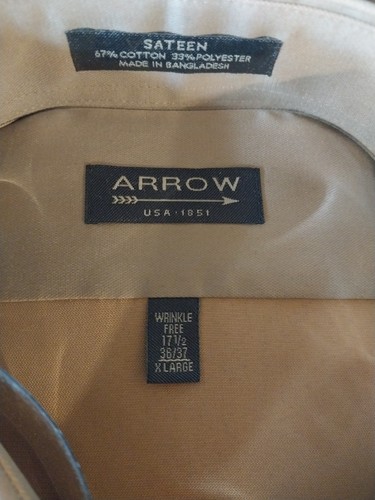 ARROW Wrinkle Free XL X-Large 17.5 36/37 Long Sleeve Shirt NEW With Tags - Picture 2 of 4