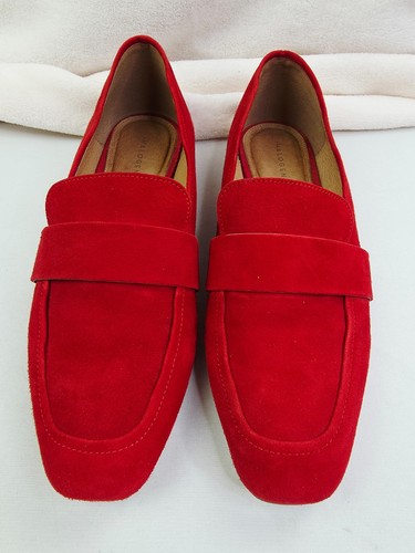 Halogen Size 10M Womens Red Suede Leather Slip On Loafers - Picture 4 of 11