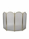 Vintage Italian Gold 4-Panel Arched Folding Fireplace Screen – Mesh Spark Guard