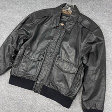 US Army Air Force Type A-2 Flyers Leather Bomber Jacket Black Men's L Flight