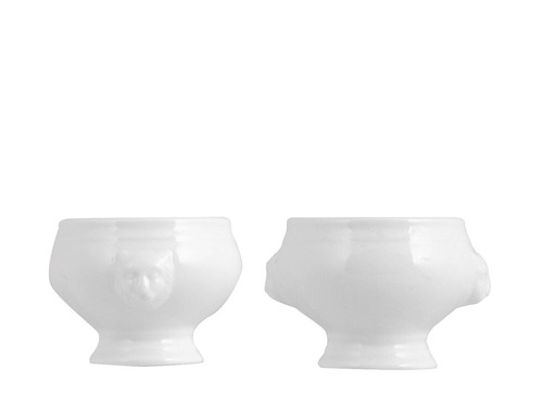 H&H Mini Suppentasse aus Porzellan, 70 ml, weiß