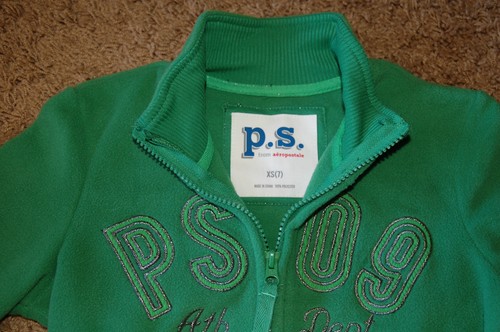 NWT Girls P.S.by AERO Fleece Zip Pullover Sweater Size 7 8 Gray or Green $35 - 第 6/13 張圖片