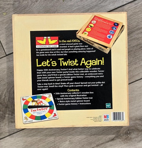 Twister 35th Anniversary Edition Wooden Box Hasbro Nostalgia Series *Complete* - Picture 5 of 5
