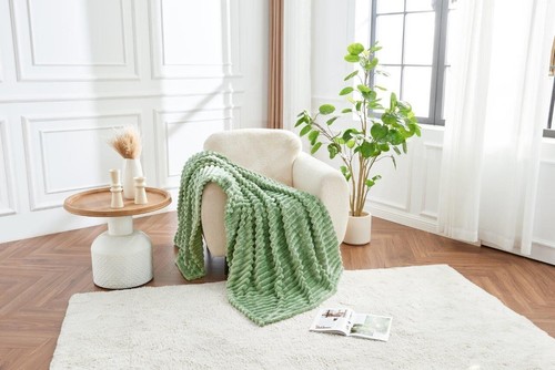 Chunky Cord Backed Fleece Blanket Sofa Throw Soft Warm Faux Double & King Sizes - Picture 19 of 62