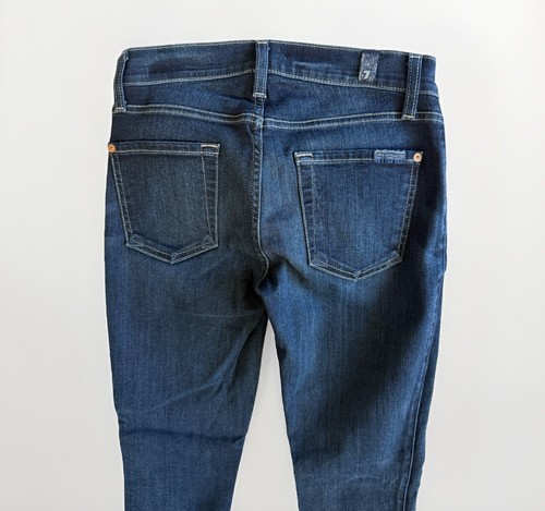 7 For All Mankind Größe 24 Damen The Skinny Jeans dunkelblau Denim Low Rise Hose - Bild 7 von 8