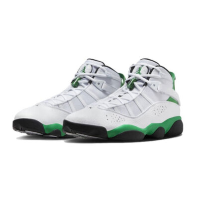 LUCKY VNJP Nike Air Jordan 6 Rings Lucky Green White Men's Shoes 322992