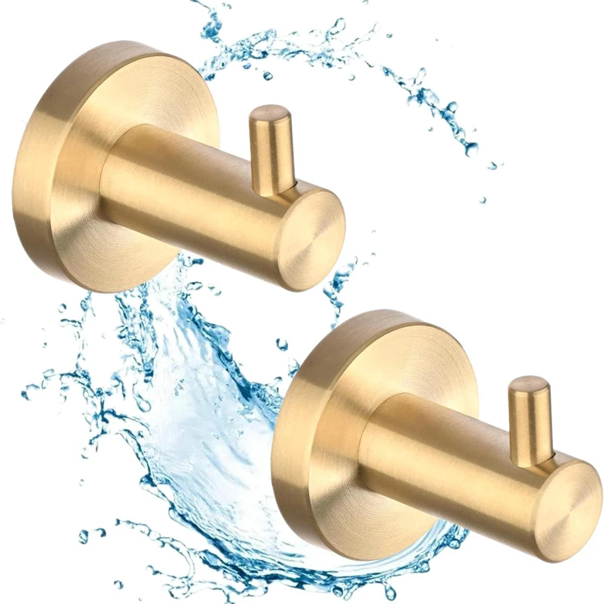 SHUNLI 2 Pack Bathroom Hooks Wall Hook Brushed Gold Towel eBay