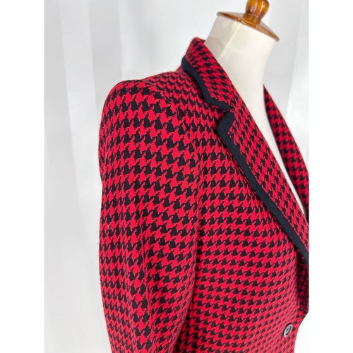 LILLIE RUBIN Women’s Vintage Red/Black Houndstooth Blazer Sz 6 - Picture 7 of 11
