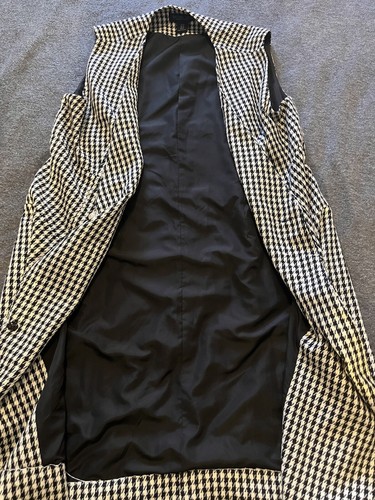 Rachel Zoe Vest Dress Sleeveless Houndstooth Print Double Breasted Women Sz 12 - Picture 13 of 16