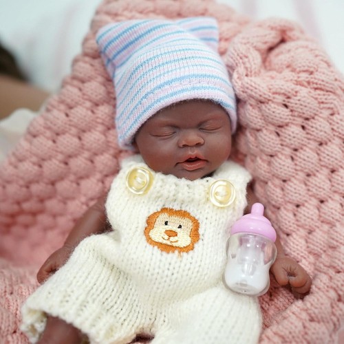 Mini Realistic Black Reborn Baby Doll - 7 Inch Silicone Stress Relief Gift - Picture 3 of 6