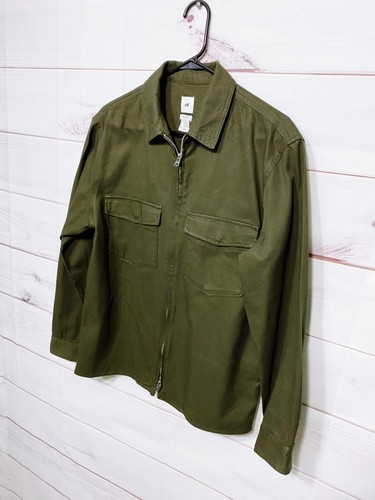 H&M Mens Jacket Size M Relaxed Fit Full Zip Pockets Long Sleeve 100% Cotton - Picture 3 of 7