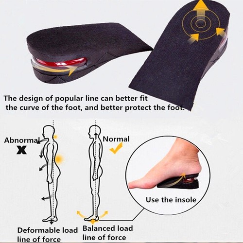 Unisex Shoe Insole Air Cushion Heel insert Increase Taller Height Lift 2 inch US - Picture 6 of 10