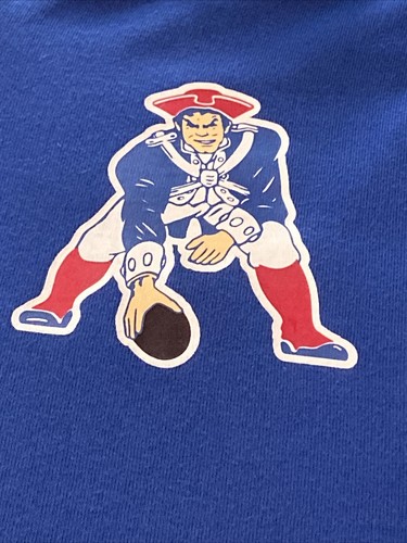 Mitchell & Ness New England Patriots Throwbacks Short Sleeve Hoodie Blue Red XL