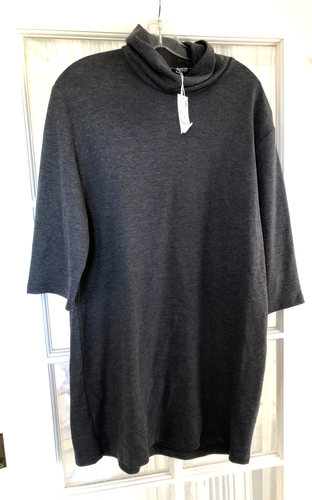 Zara Cowl Neck SOFT KNIT 3/4 Sleeve Dress In Gray Size L NWT - Picture 4 of 4