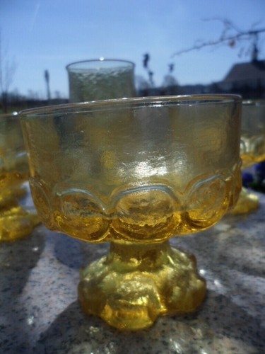 Tiffin Franciscan Maderia Cornsilk Goblet Amber Glass Sherbert Vtg Yellow Lot 5 - Picture 24 of 24