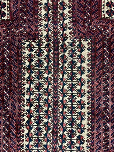 Traditional Vintage Hand-Knotted Carpet 3x5 Burgundy Brown Tan Wool Prayer Rug - Picture 2 of 16
