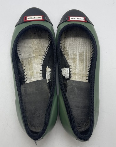 Hunter Gummi grün schwarz Regen Ballerinas wasserdicht Größe 5 keine Einlegesohlen Mängel - Bild 5 von 7