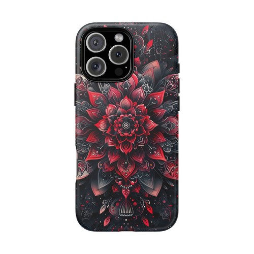 Red Mandala Lotus Floral - Phone Ink Cover Case for iPhone, Galaxy, Pixel - 第 14/281 張圖片