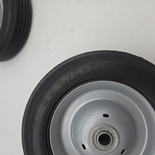 Solid Rubber Tire Steel Wheels 8 x 1.75 Hand Truck Wheel Barrow 1/2 Hub Hole 2PK - Picture 11 of 11