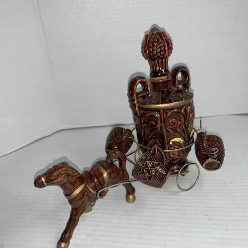 Vintage KERAMIK KARAFFE - PFERD & WAGEN HERZLICHES SET mit (4) SCHNAPSGLÄSERN - Bild 8 von 19