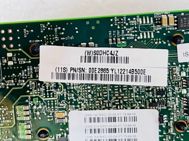 IBM 00E2865 BROADCOM 4-Port (10Gb + 1GbE) PCIe ETHERNET ADAPTER LOW PROFILE - Image 3 of 4