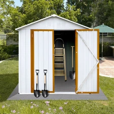 4x6 FT Heavy Duty Garden Metal Storage Shed outdoor Tool Sheds Storage House