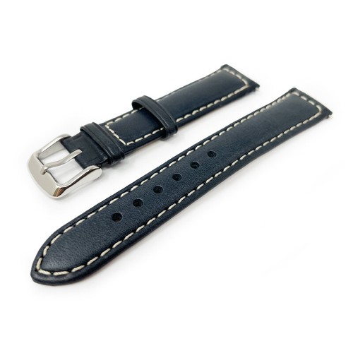 Mens Watch Strap Italian Semi Shine Calf Leather Sorrento Stitched 18mm-28mm - Picture 15 of 43