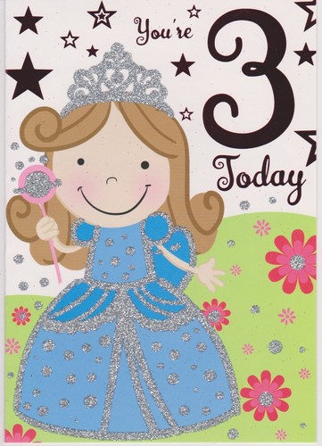 3rd Birthday Card ~ Girl's 3rd Birthday Card ~ 3 Today - Picture 12 of 17