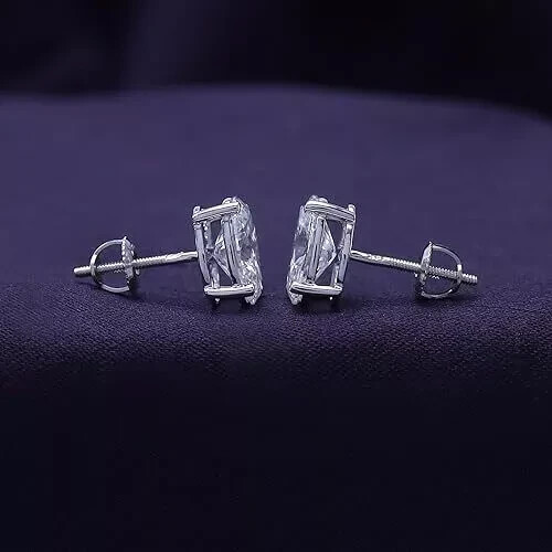 GIA Authenticated 2 - 4 Ct G-H VS-SI Lab Grown Diamond Stud Earrings 14k Gold - Picture 5 of 6