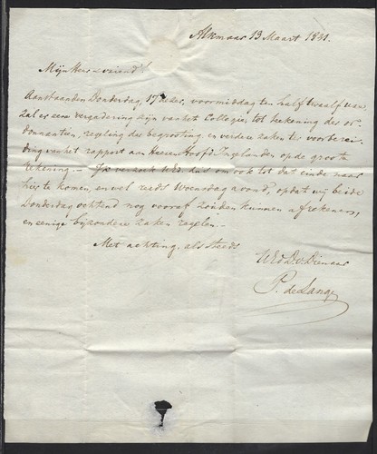 B&D: 1831 Países Bajos: cubierta sin estampillas Alkmaar a Edam con contenido--bonitas huelgas - Imagen 4 de 4
