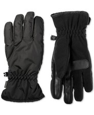  162 Isotoner Signature Mens Black Touchscreen Winter Insulated Thermal Gloves L