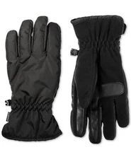 $162 Isotoner Signature Mens Black Touchscreen Winter Insulated Thermal Gloves L