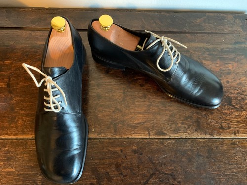 PIED A TERRE - Black Glazed Leather Derby Shoes, Size 39.5, Superb Condition - Picture 2 of 17